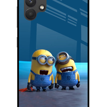 Minion Laughing Samsung A32 4G Glass Case Back Cover by Casekaro