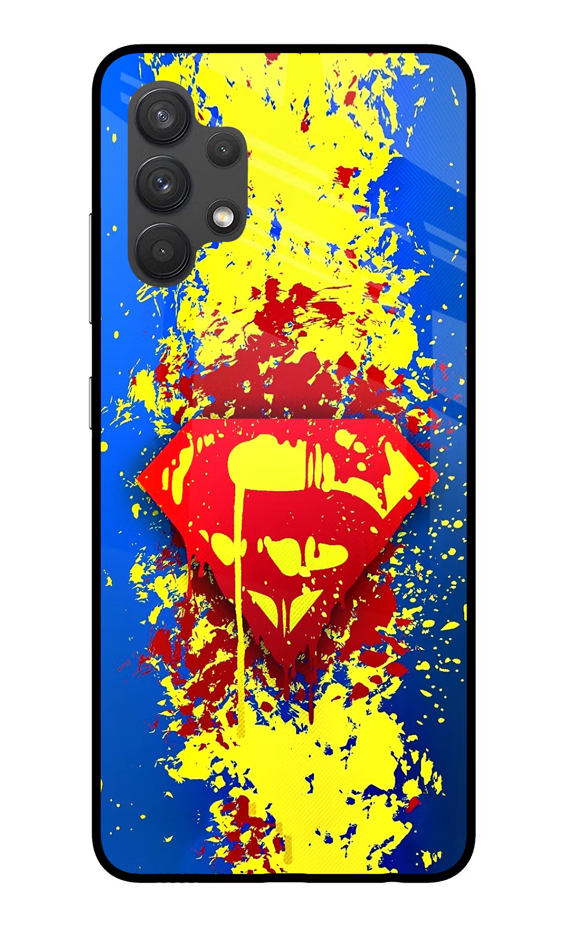 Superman logo Samsung A32 4G Glass Case Back Cover by Casekaro