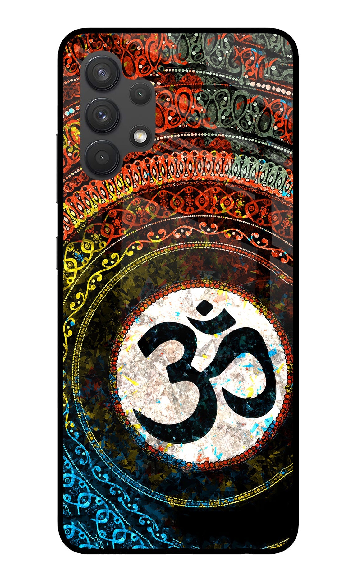 Om Cultural Samsung A32 4G Glass Case