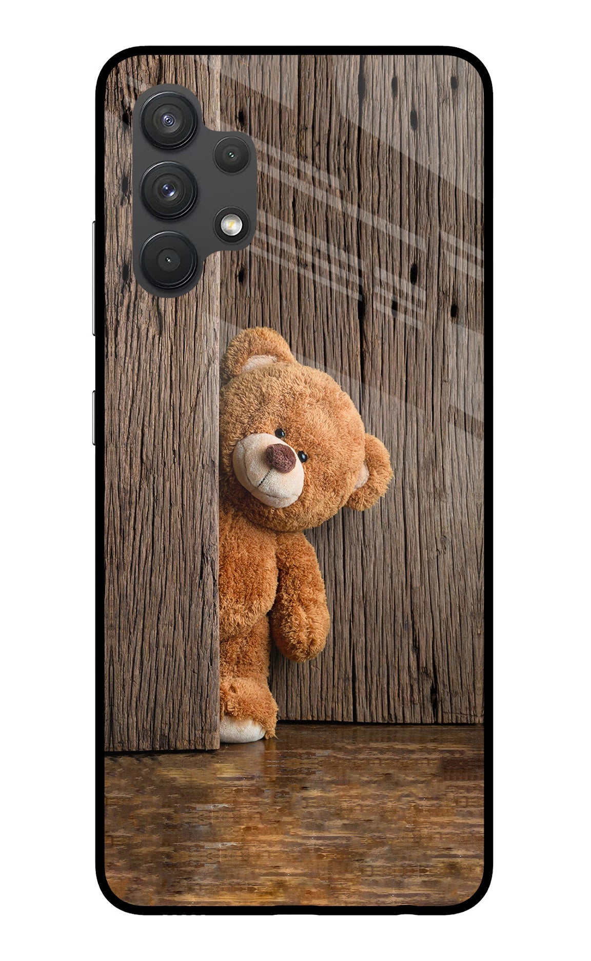 Teddy Wooden Samsung A32 4G Glass Case