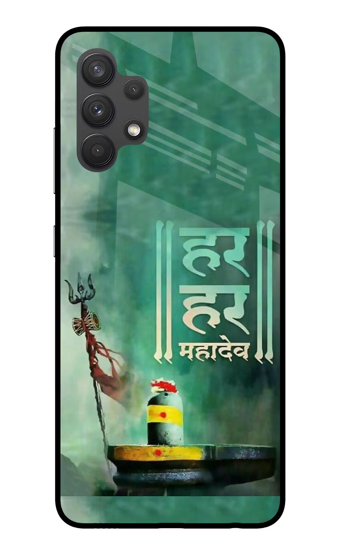 Har Har Mahadev Shivling Samsung A32 4G Glass Case Back Cover by Casekaro