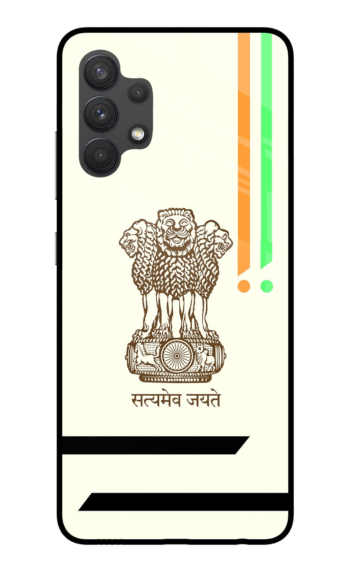 Satyamev Jayate Brown Logo Samsung A32 4G Glass Case