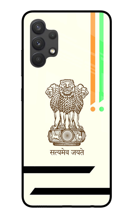 Satyamev Jayate Brown Logo Samsung A32 4G Glass Case