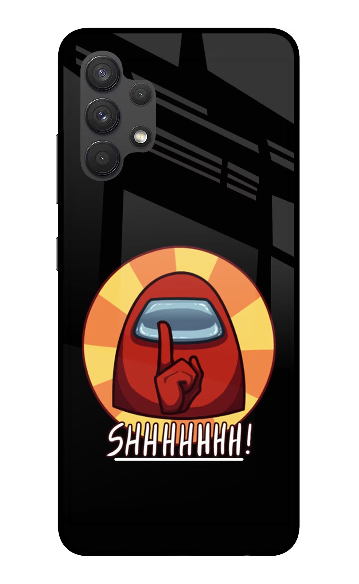 Among Us Shhh! Samsung A32 4G Glass Case Back Cover by Casekaro