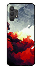 Fire Cloud Samsung A32 4G Glass Case Back Cover by Casekaro