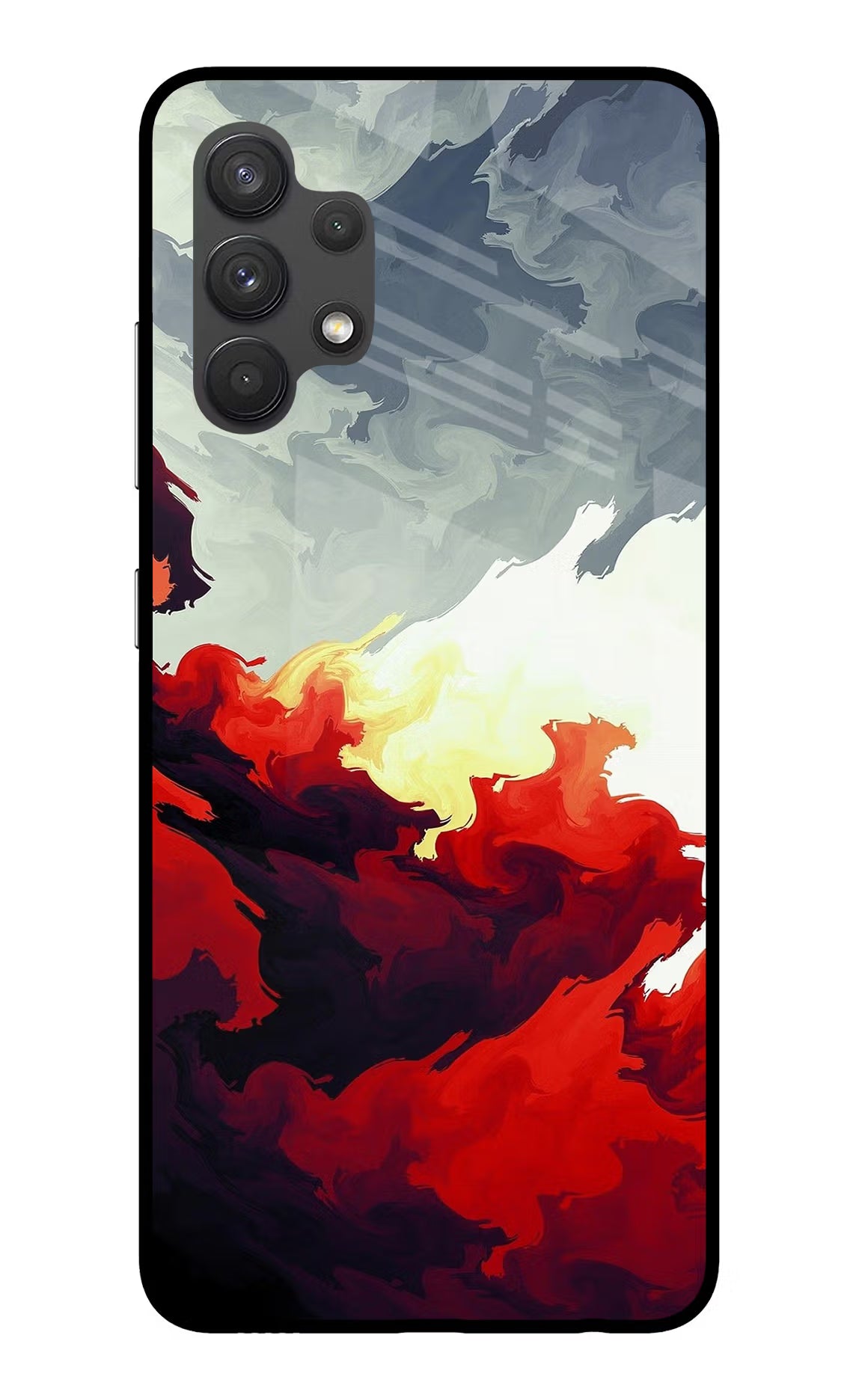 Fire Cloud Samsung A32 4G Glass Case Back Cover by Casekaro