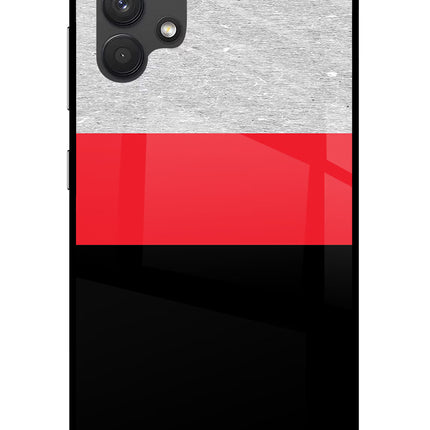 Tri Color Pattern Samsung A32 4G Glass Case Back Cover by Casekaro