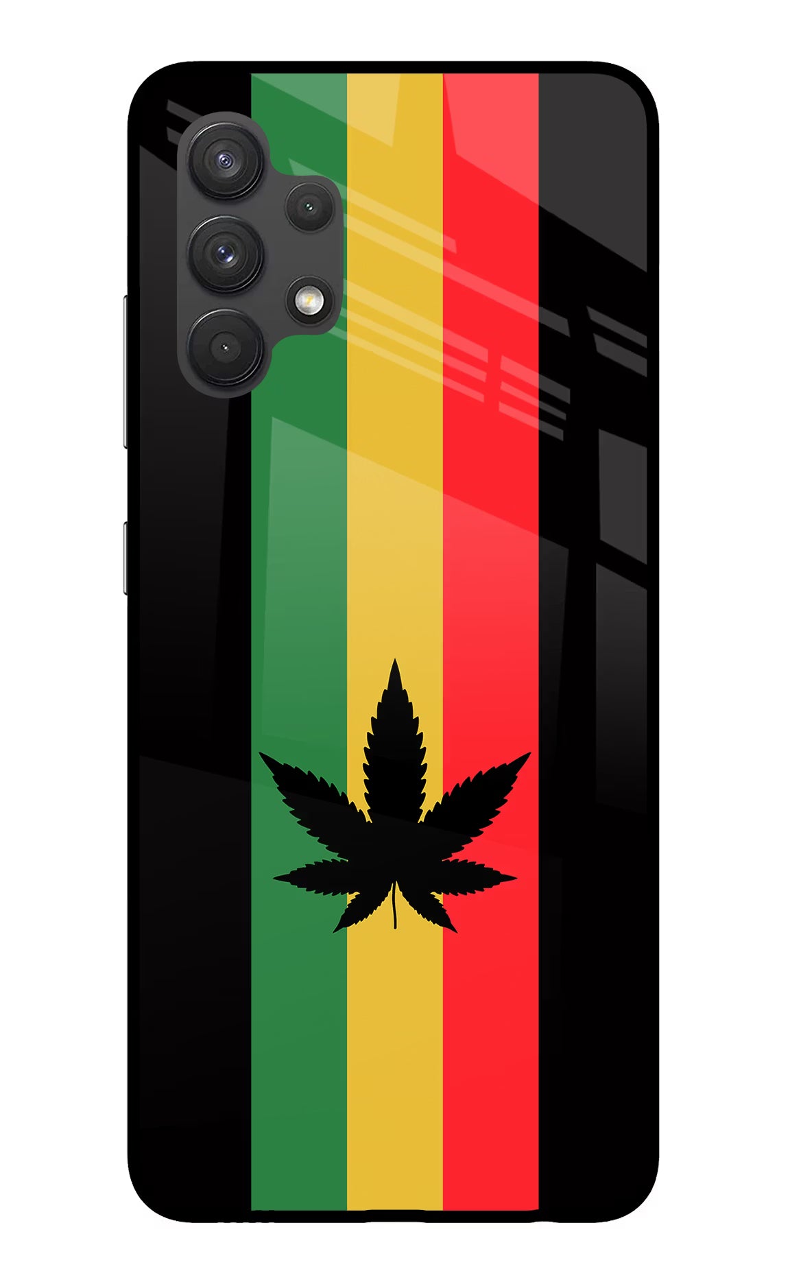 Weed Flag Samsung A32 4G Glass Case Back Cover by Casekaro