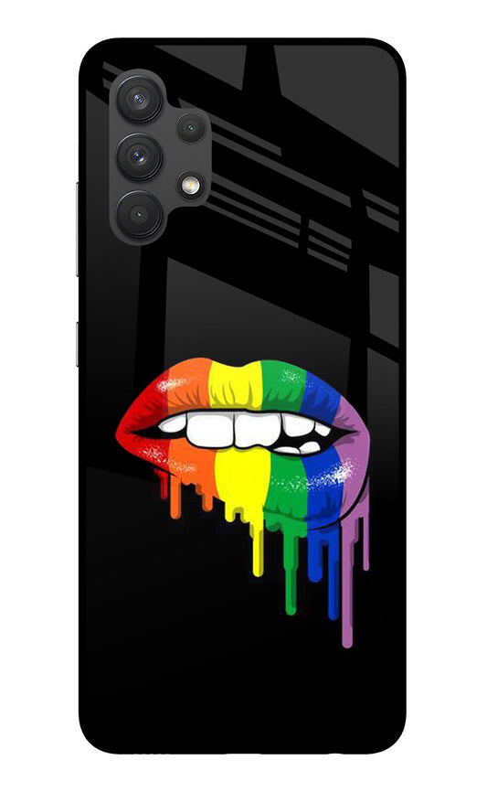 Lips Biting Samsung A32 4G Glass Case