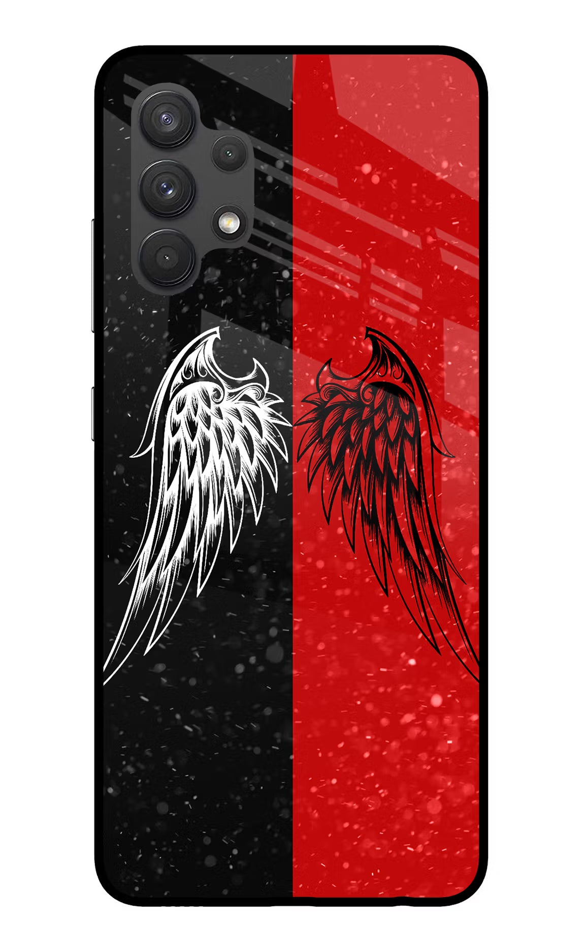 Wings Samsung A32 4G Glass Case Back Cover by Casekaro