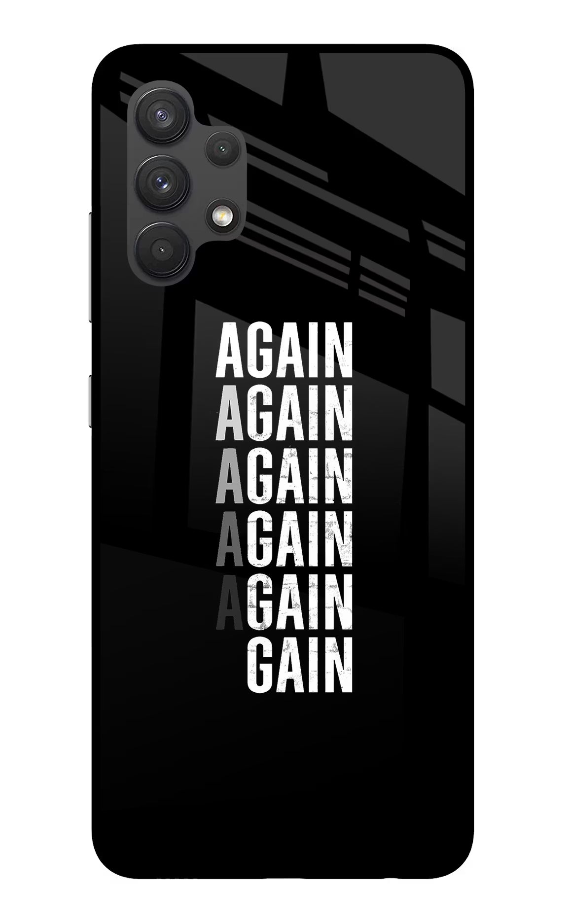 Again Again Gain Samsung A32 4G Glass Case Back Cover by Casekaro