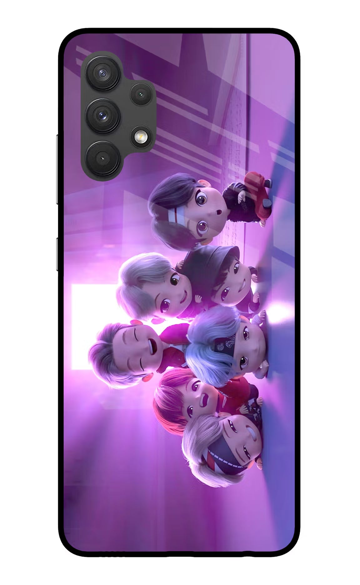 BTS Chibi Samsung A32 4G Glass Case Back Cover by Casekaro