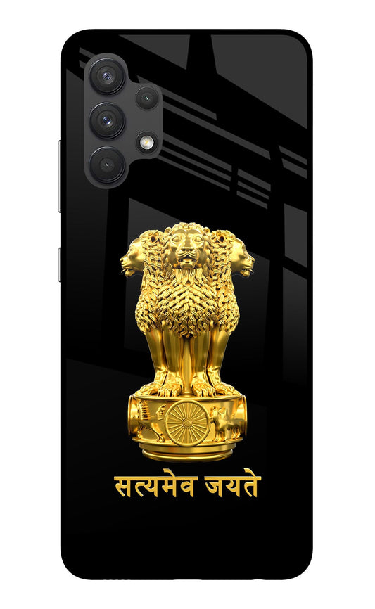 Satyamev Jayate Golden Samsung A32 4G Glass Case