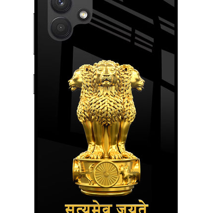 Satyamev Jayate Golden Samsung A32 4G Glass Case