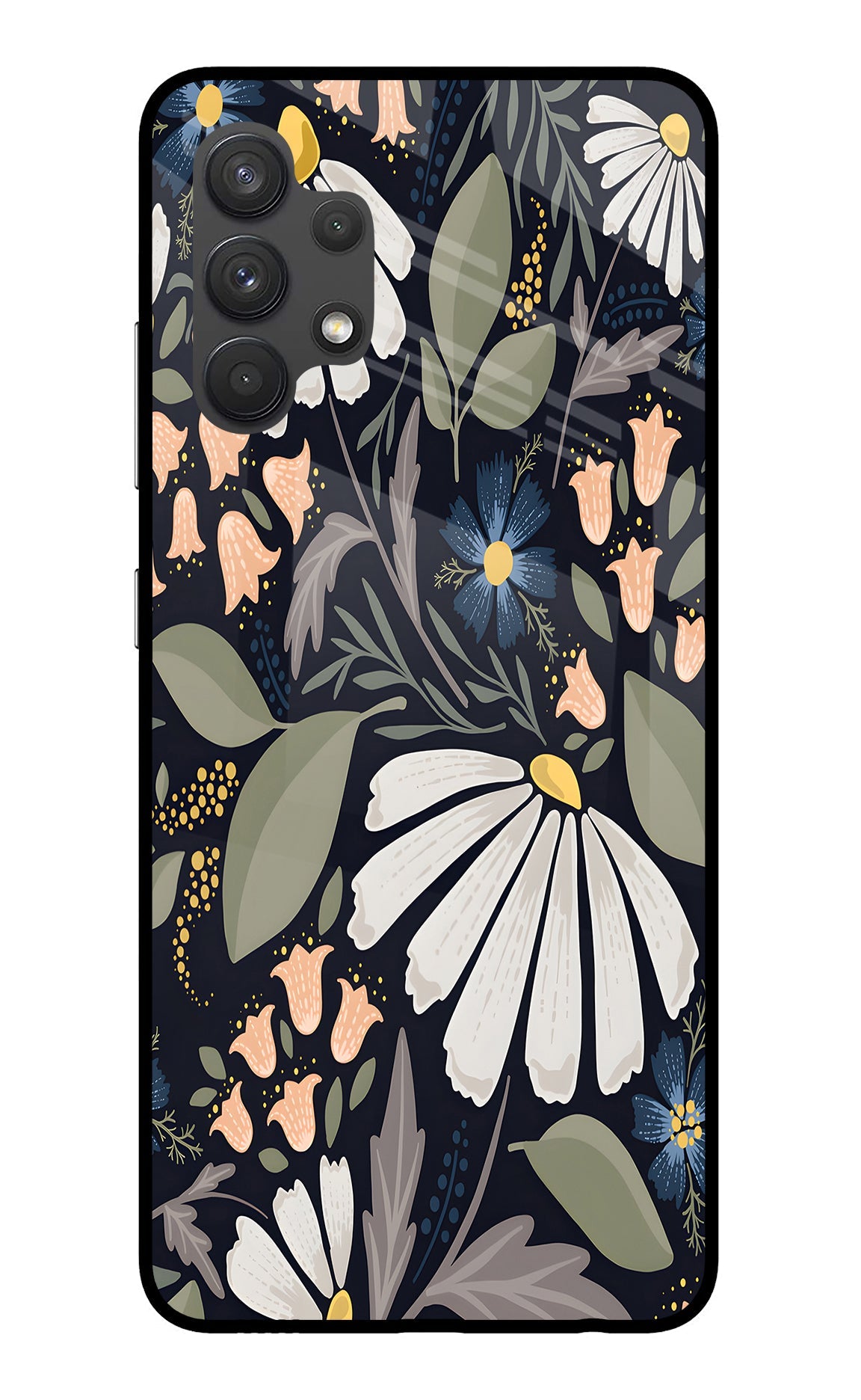 Flowers Art Samsung A32 4G Glass Case