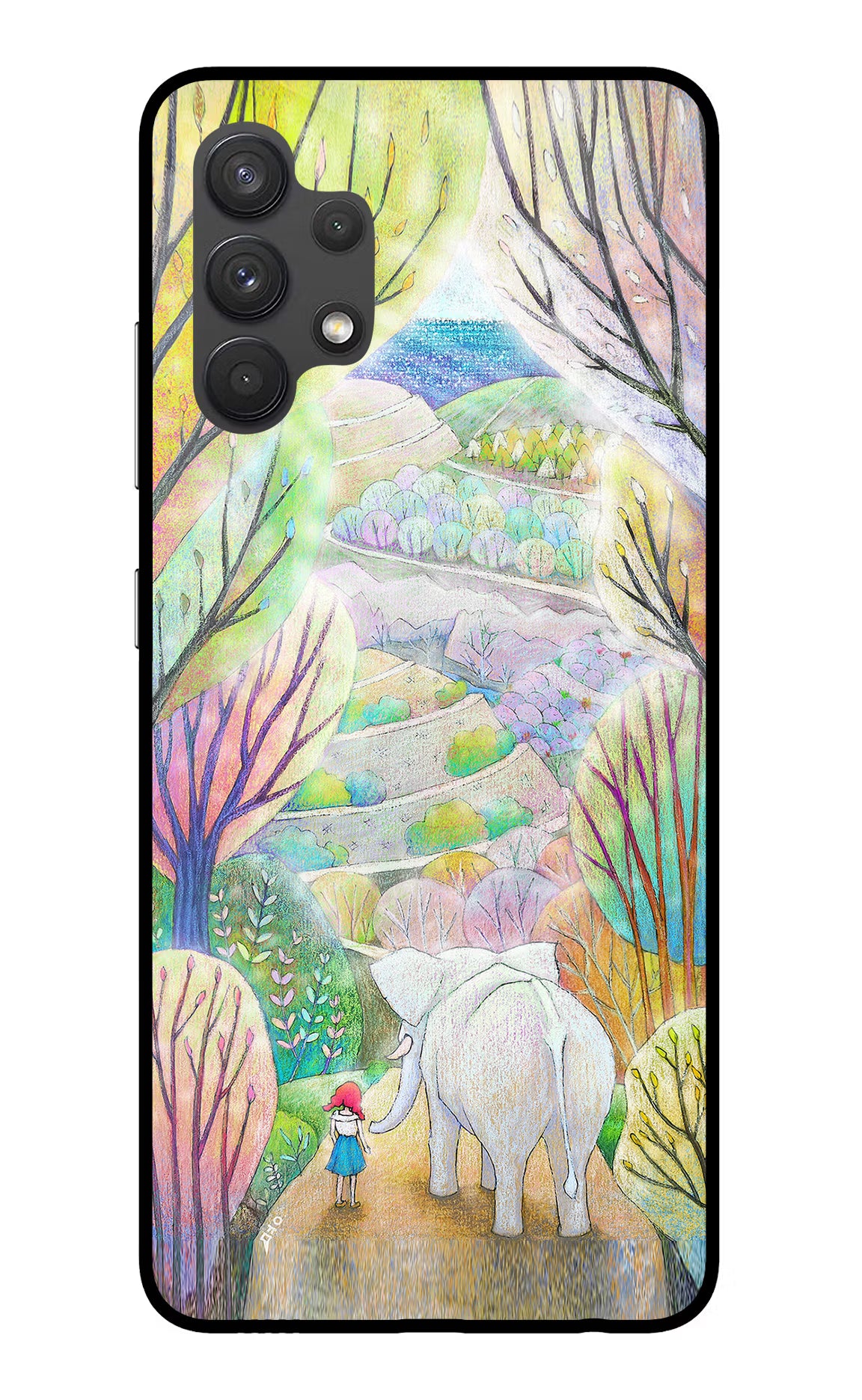 Nature Painting Samsung A32 4G Glass Case Back Cover by Casekaro