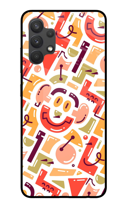 Doodle Pattern Samsung A32 4G Glass Case