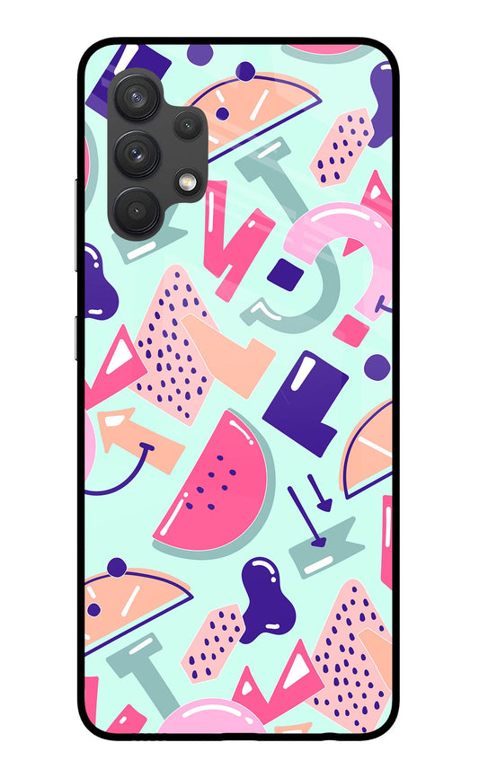 Doodle Pattern Samsung A32 4G Glass Case