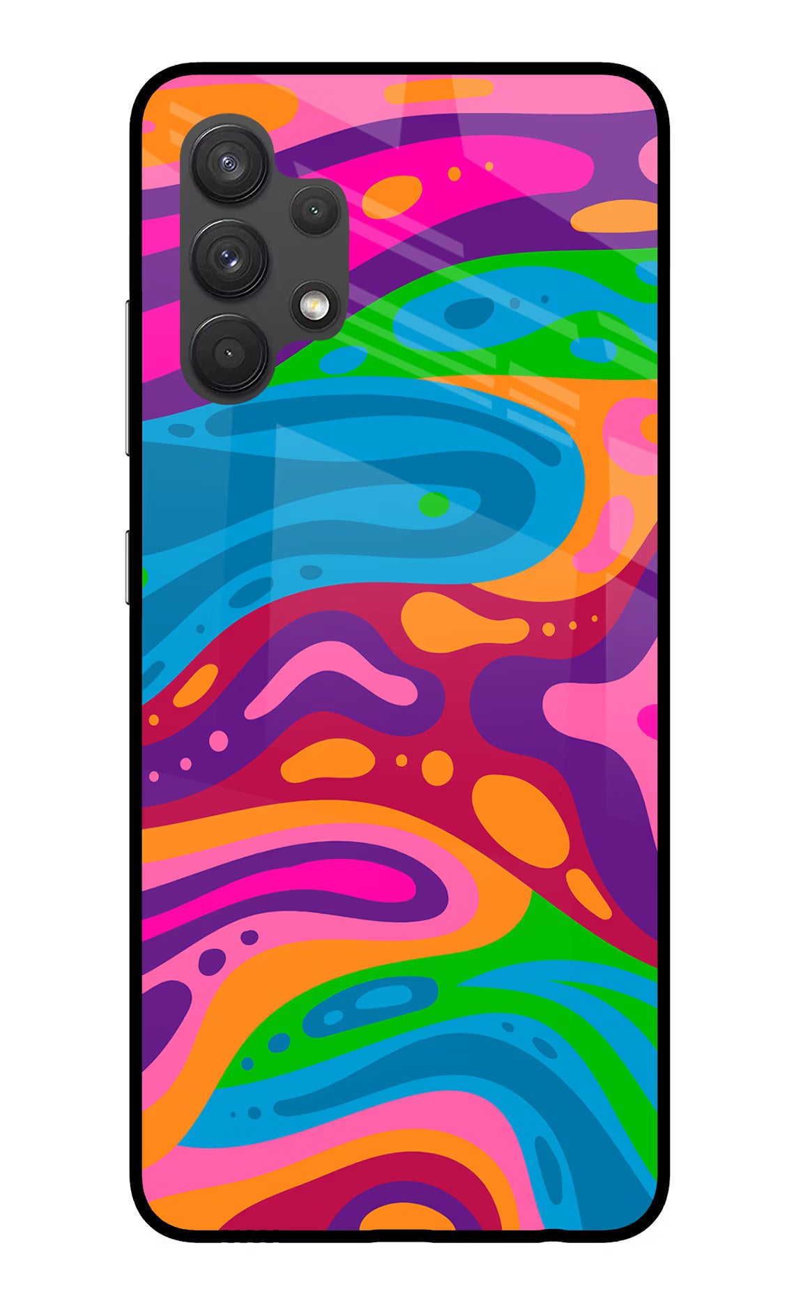 Trippy Pattern Samsung A32 4G Glass Case Back Cover by Casekaro