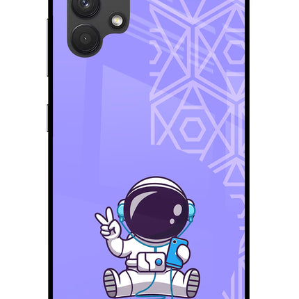 Cute Astronaut Chilling Samsung A32 4G Glass Case