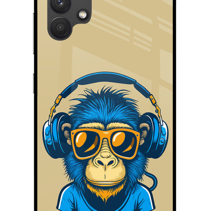 Monkey Headphone Samsung A32 4G Glass Case