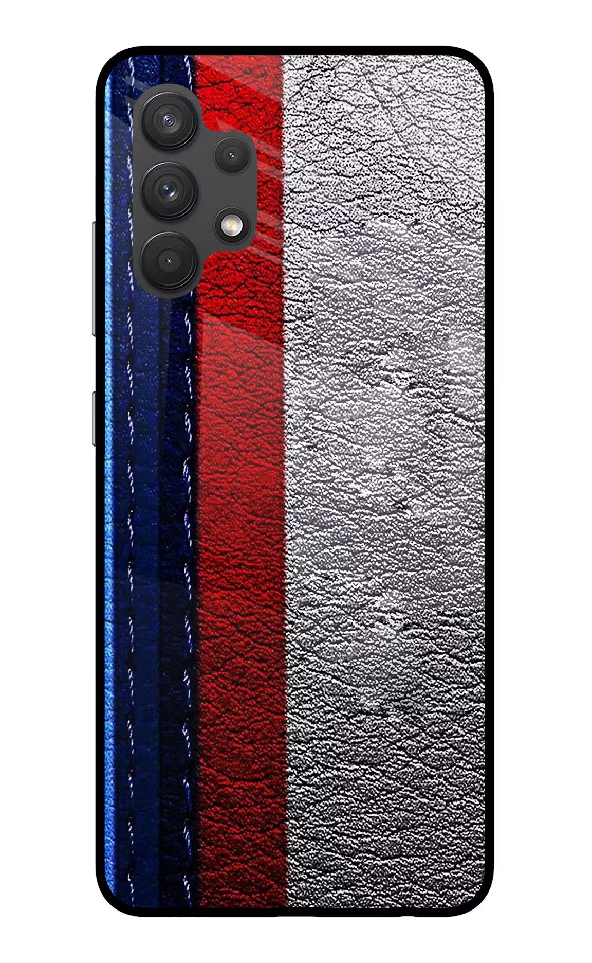 BMW Stripes Samsung A32 4G Glass Case Back Cover by Casekaro