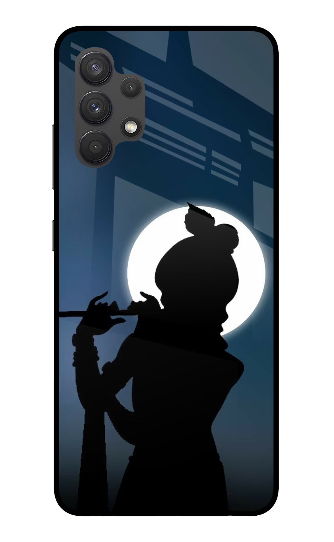 Shri Krishna Silhouette Samsung A32 4G Glass Case Back Cover by Casekaro