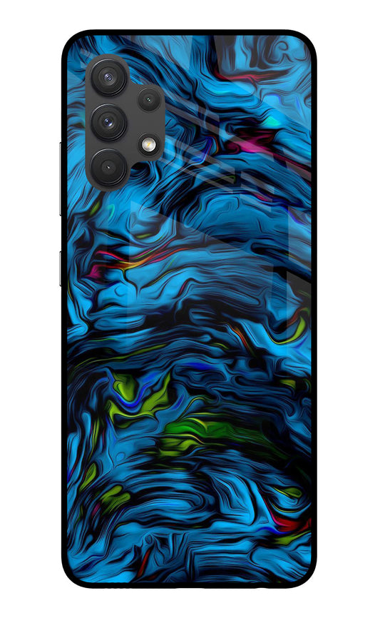 Dark Blue Abstract Samsung A32 4G Glass Case