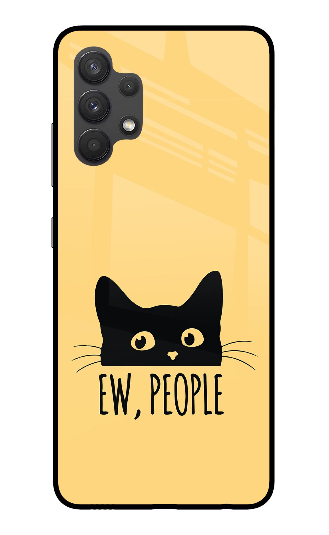 Ew People Catitude Samsung A32 4G Glass Case Back Cover by Casekaro