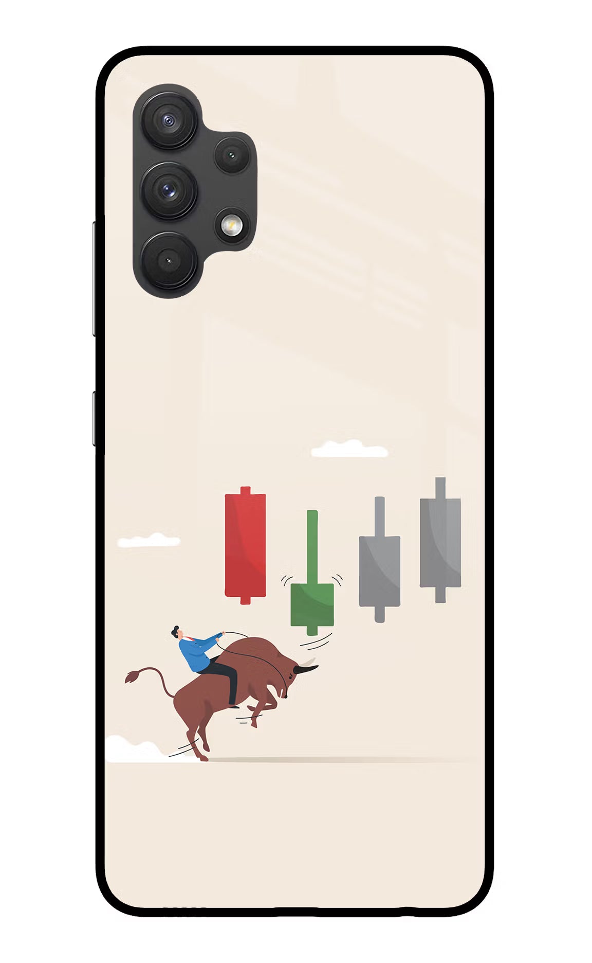 Bull Trading Momentum Samsung A32 4G Glass Case Back Cover by Casekaro