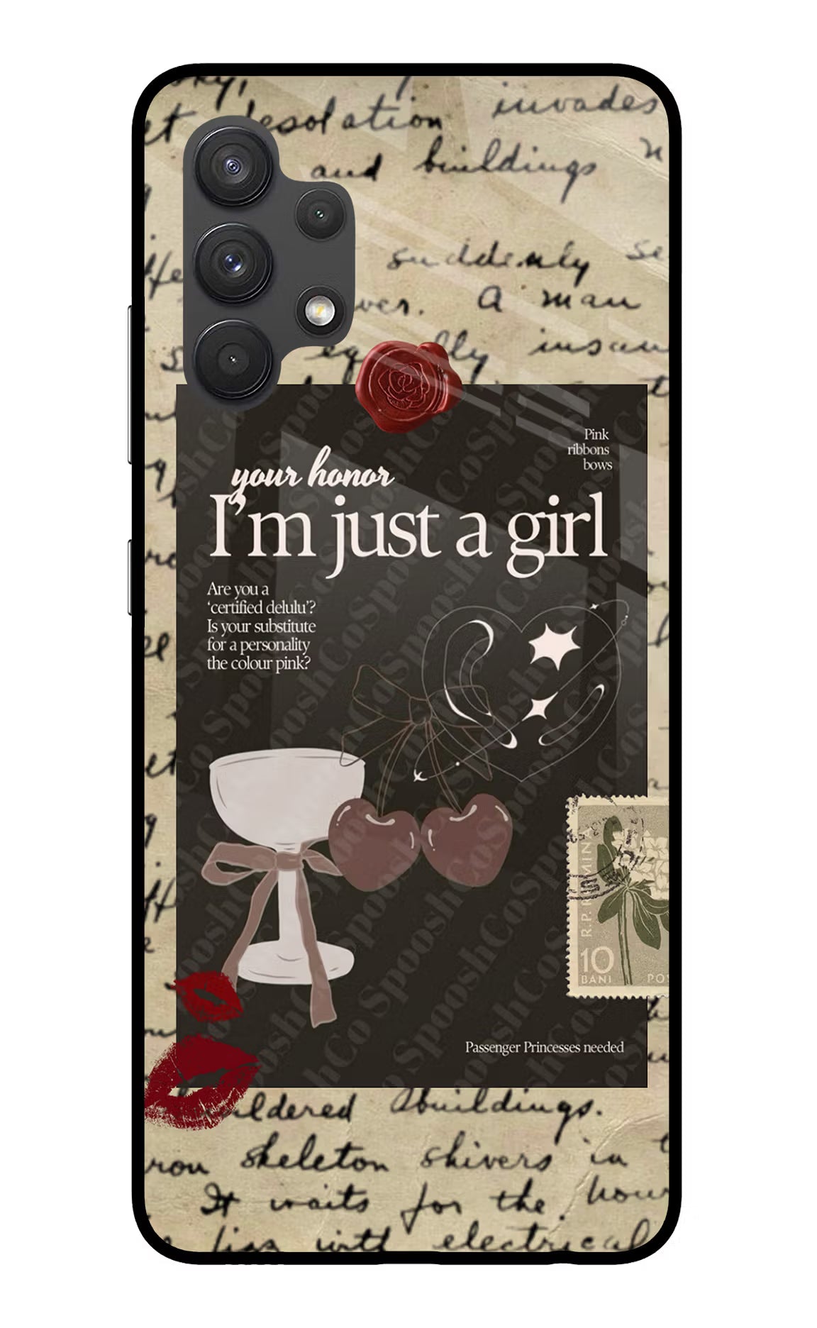 I am just a girl Samsung A32 4G Glass Case Back Cover by Casekaro