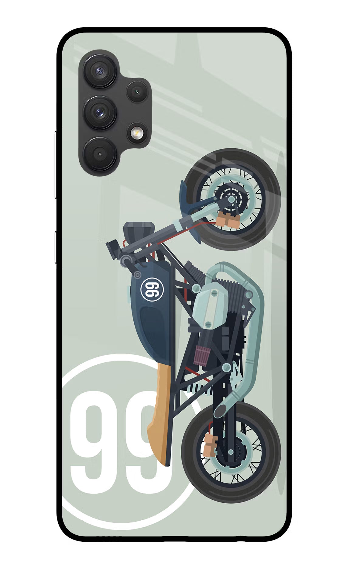 Classic Cafe Racer 99 Samsung A32 4G Glass Case Back Cover by Casekaro