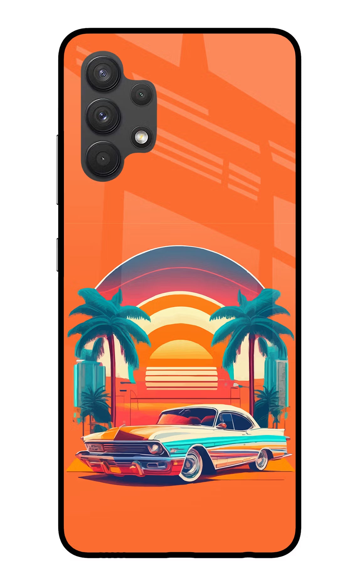 Palm Drive 80s Samsung A32 4G Glass Case Back Cover by Casekaro