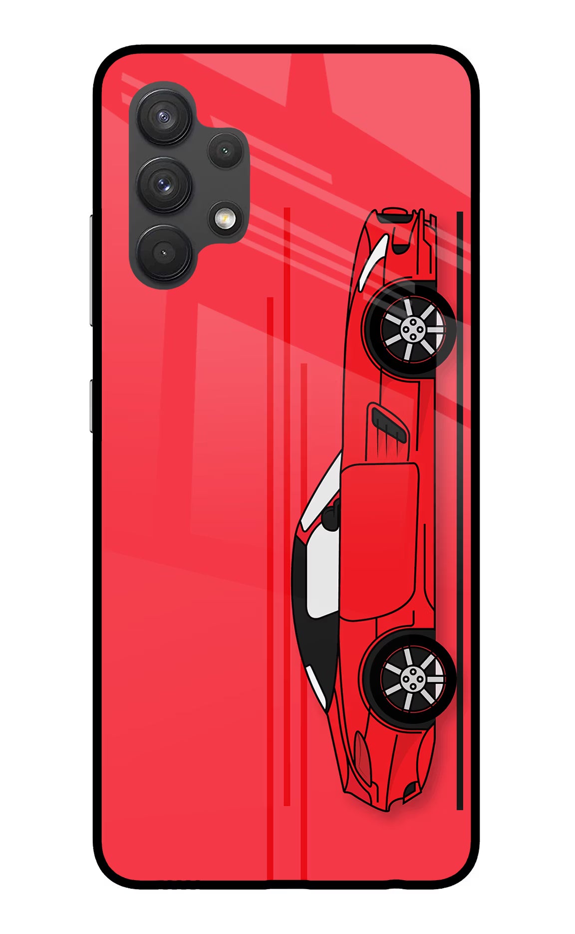 Red Velocity Samsung A32 4G Glass Case Back Cover by Casekaro