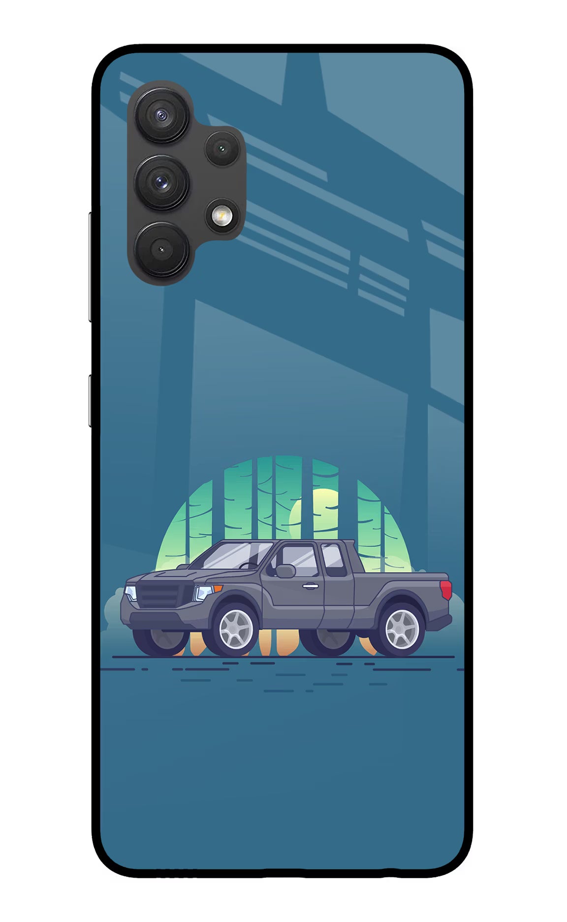 Retro Garage Vibe Samsung A32 4G Glass Case Back Cover by Casekaro