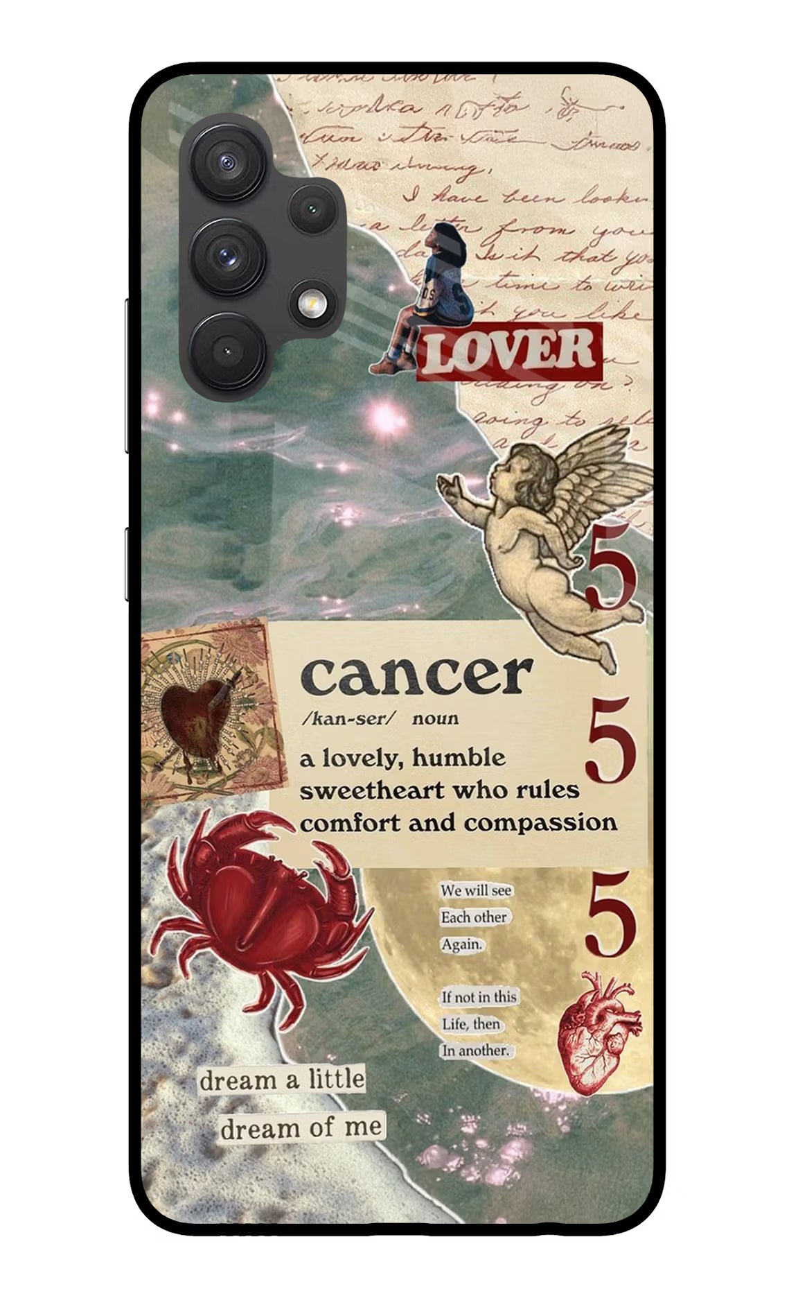 Cancer Zodiac Samsung A32 4G Glass Case Back Cover by Casekaro