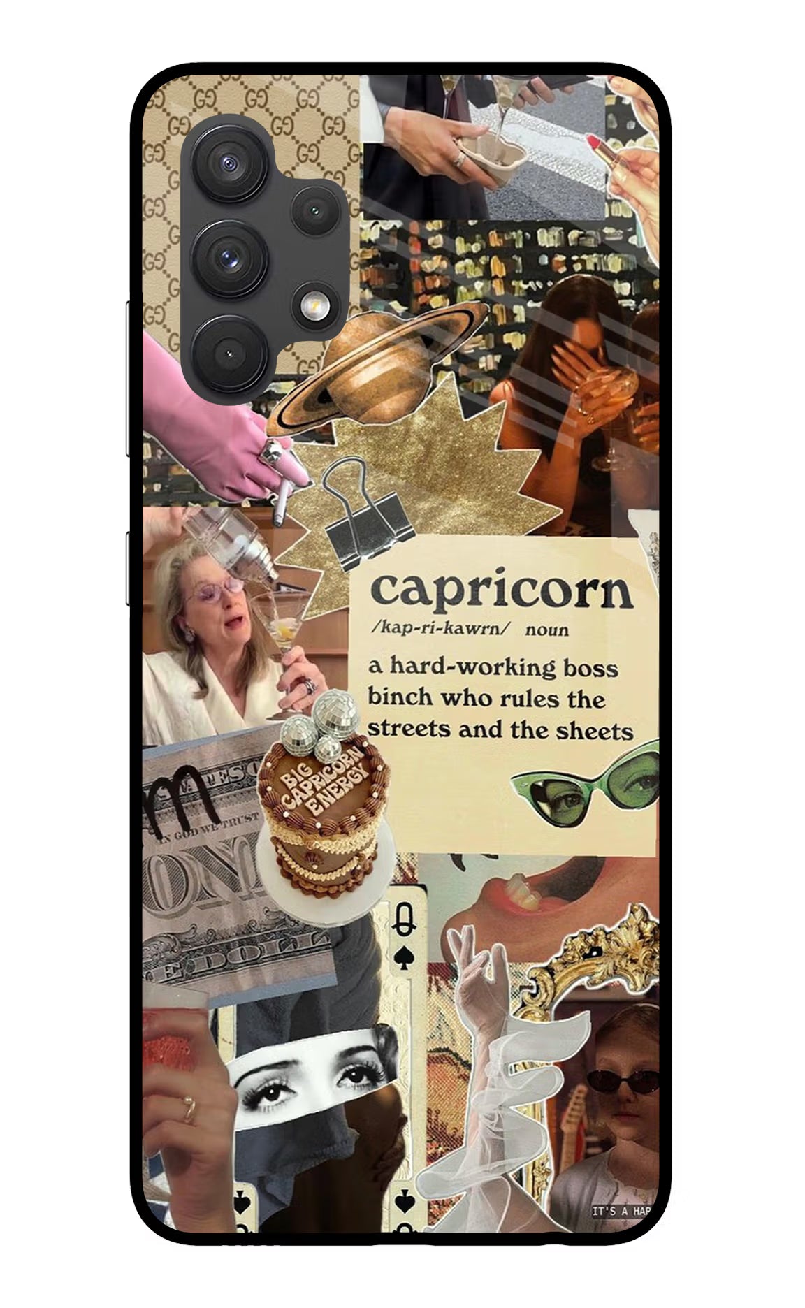 Capricorn Zodiac Samsung A32 4G Glass Case Back Cover by Casekaro