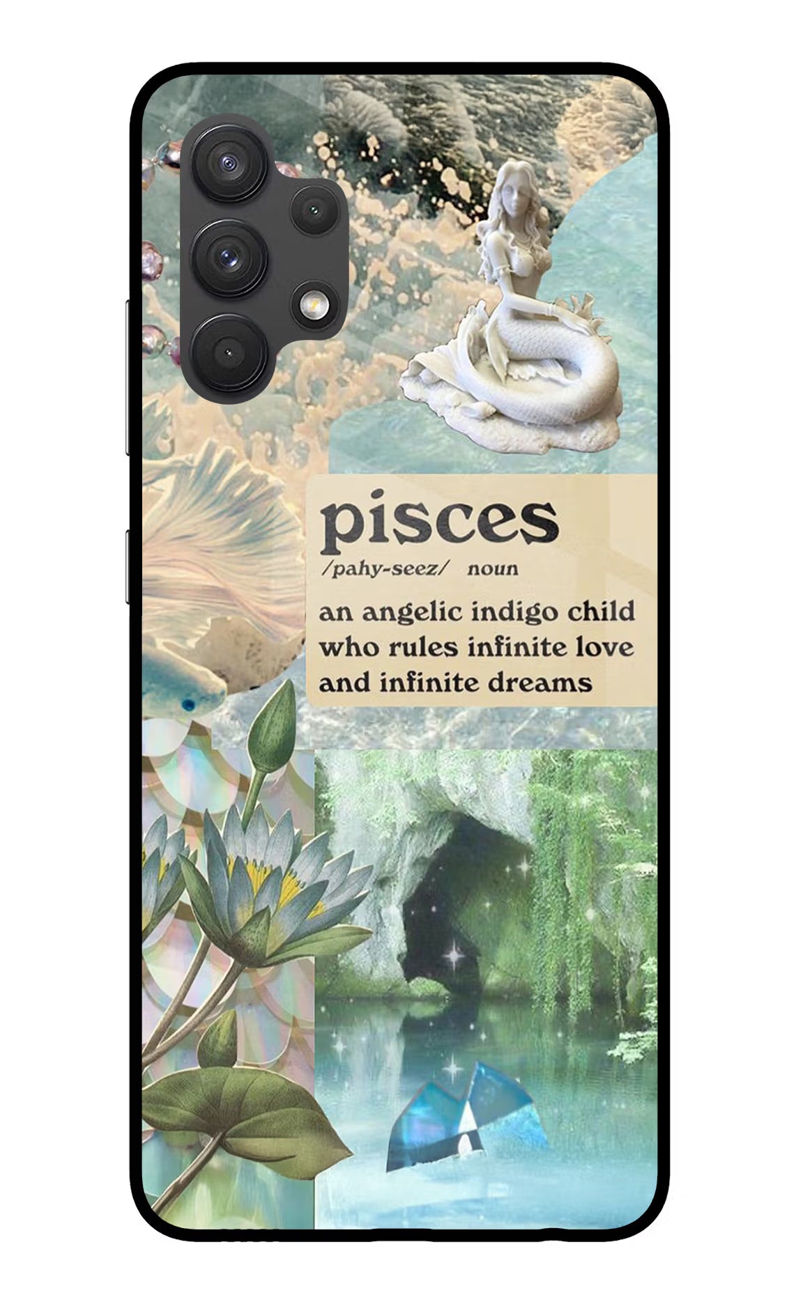 Pisces Zodiac Samsung A32 4G Glass Case Back Cover by Casekaro