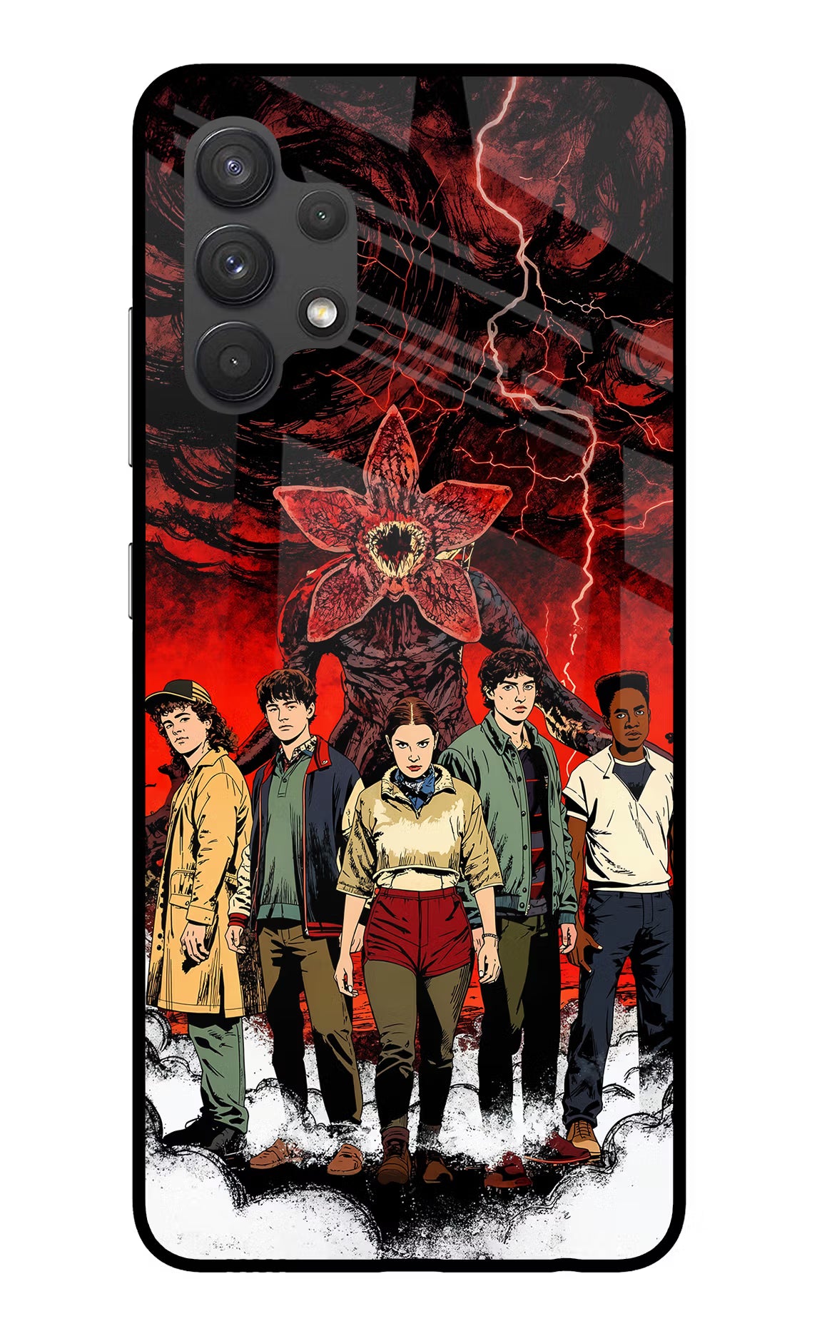 Ordinary Things Characters Samsung A32 4G Glass Case Back Cover by Casekaro