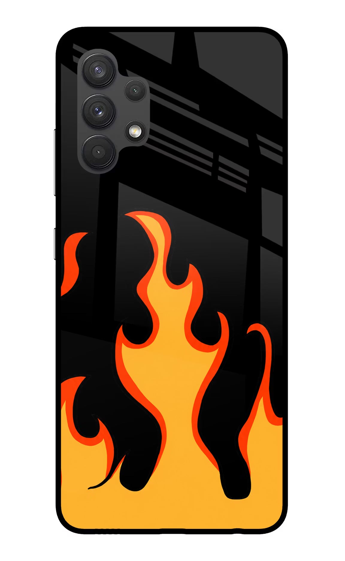 Fired Up – Black Samsung A32 4G Glass Case