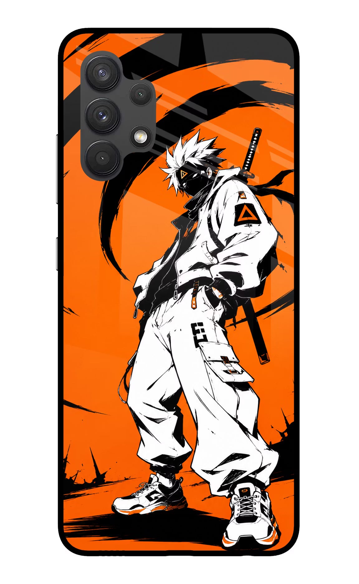 Street Samurai  Samsung A32 4G Glass Case Back Cover by Casekaro