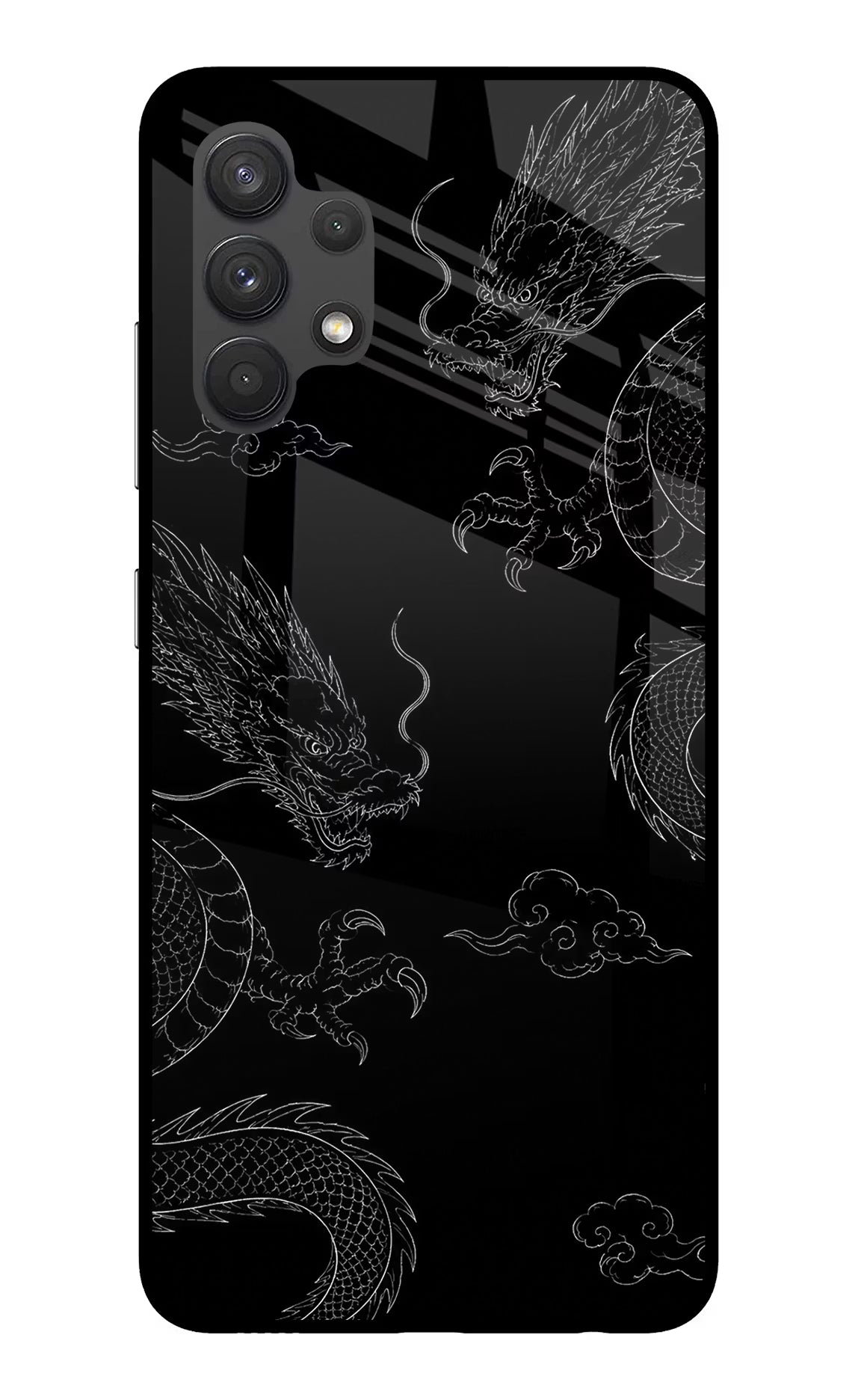 Twin Dragons Samsung A32 4G Glass Case Back Cover by Casekaro