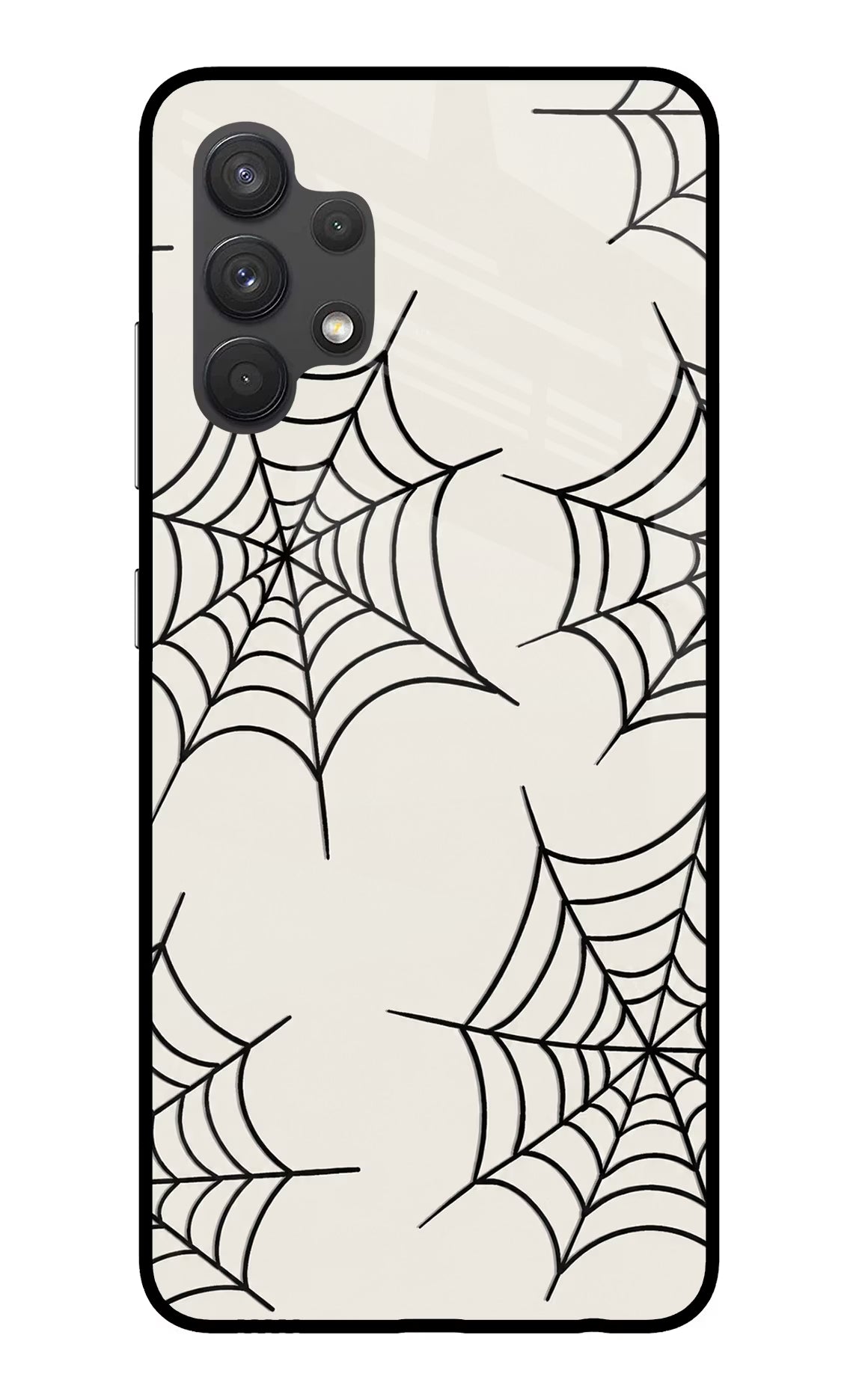 Spider Web Samsung A32 4G Glass Case Back Cover by Casekaro