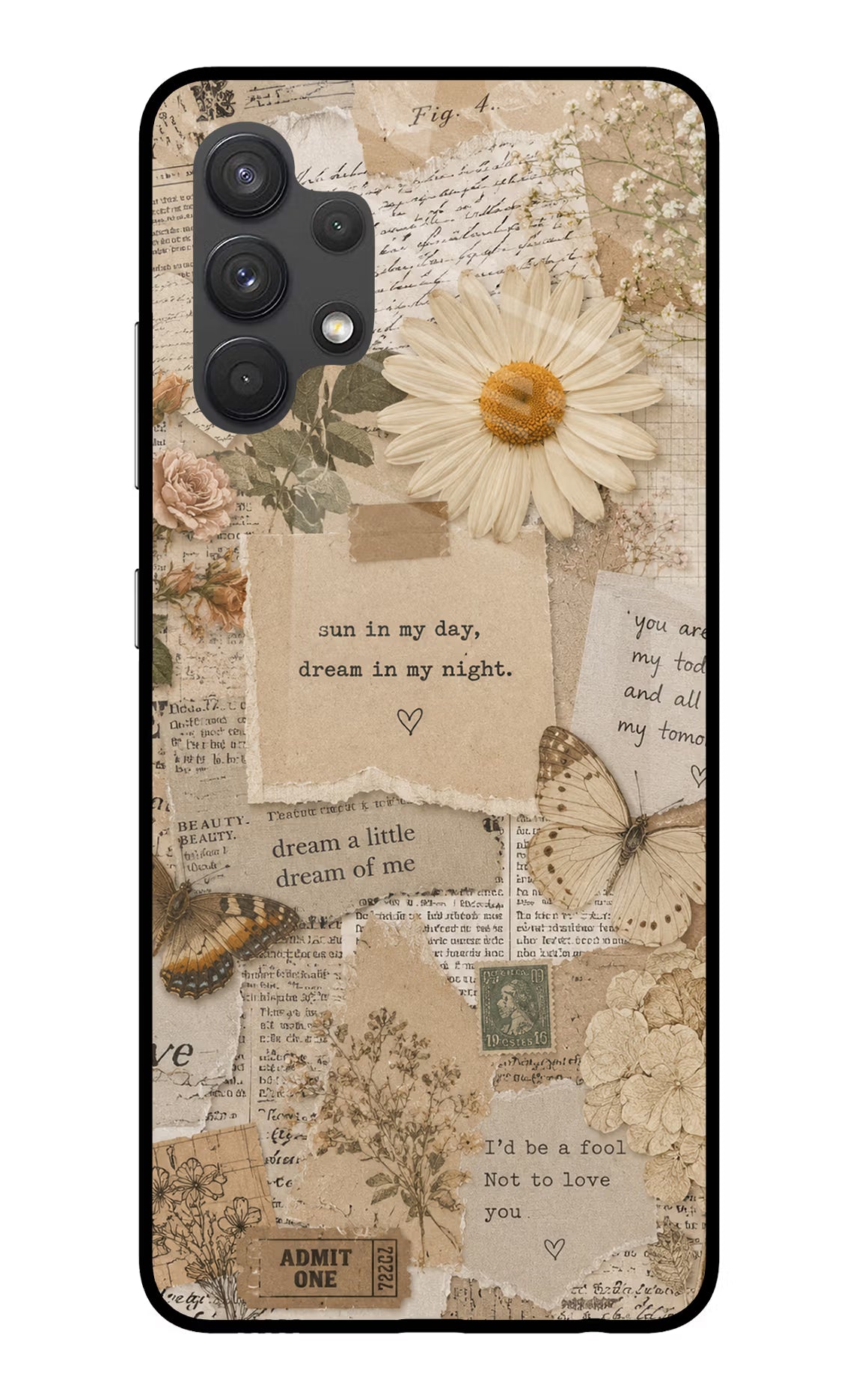 Vintage case Samsung A32 4G Glass Case Back Cover by Casekaro