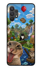 Minecraft Cat Chaos Samsung A32 4G Glass Case