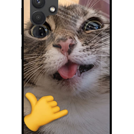 Silly Cat Call Samsung A32 4G Glass Case