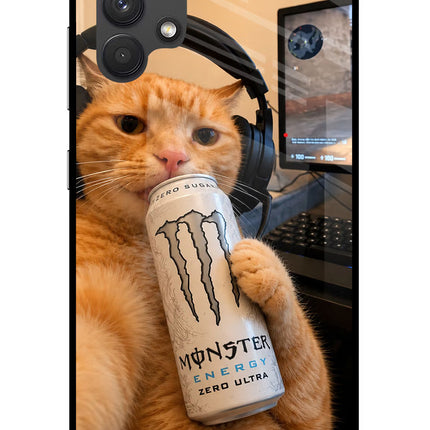 Gamer Cat Energy Samsung A32 4G Glass Case