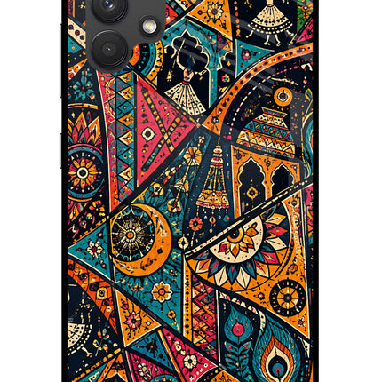 Folk Print Samsung A32 4G Glass Case