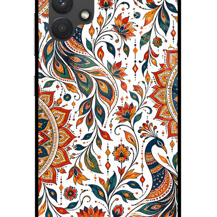 White Mayura Samsung A32 4G Glass Case