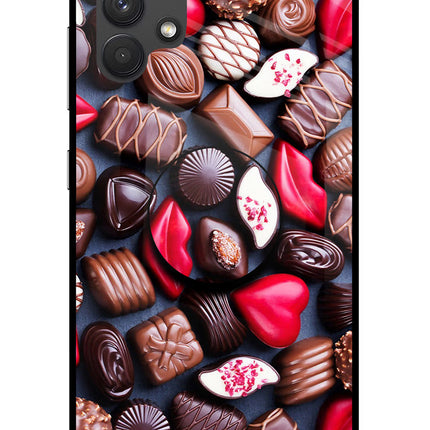 Chocolates Samsung A32 4G Glass Case